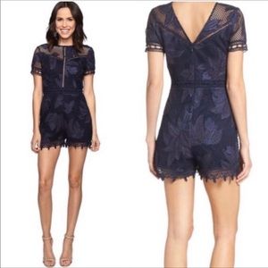 Blue lace lead romper